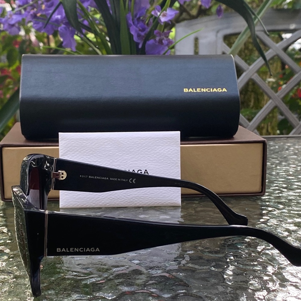 Balenciaga Black Logo Sunglasses - Picture 14 of 16